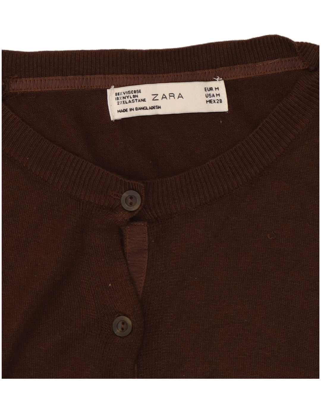 Zara Damen Strickjacke UK 14 Mittelbraun