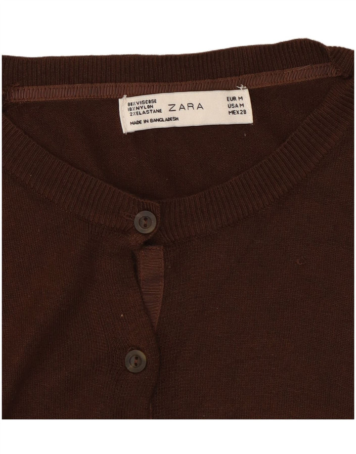 Zara Damen Strickjacke UK 14 Mittelbraun