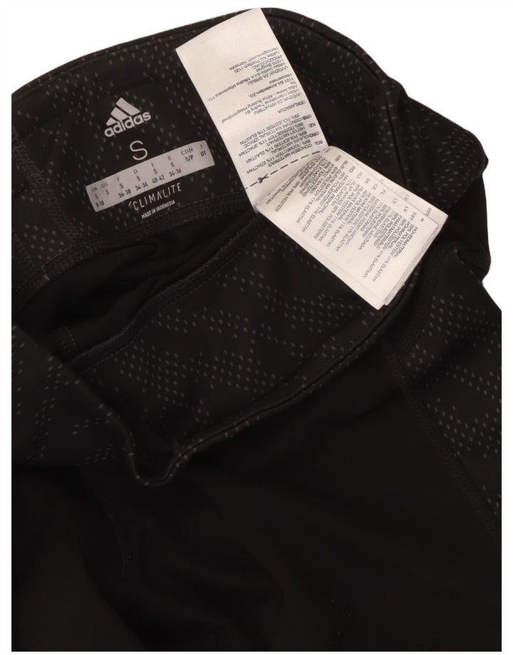 Adidas Damen Climalite Leggings UK 8/10 Small Schwarz geflecktes Polyester