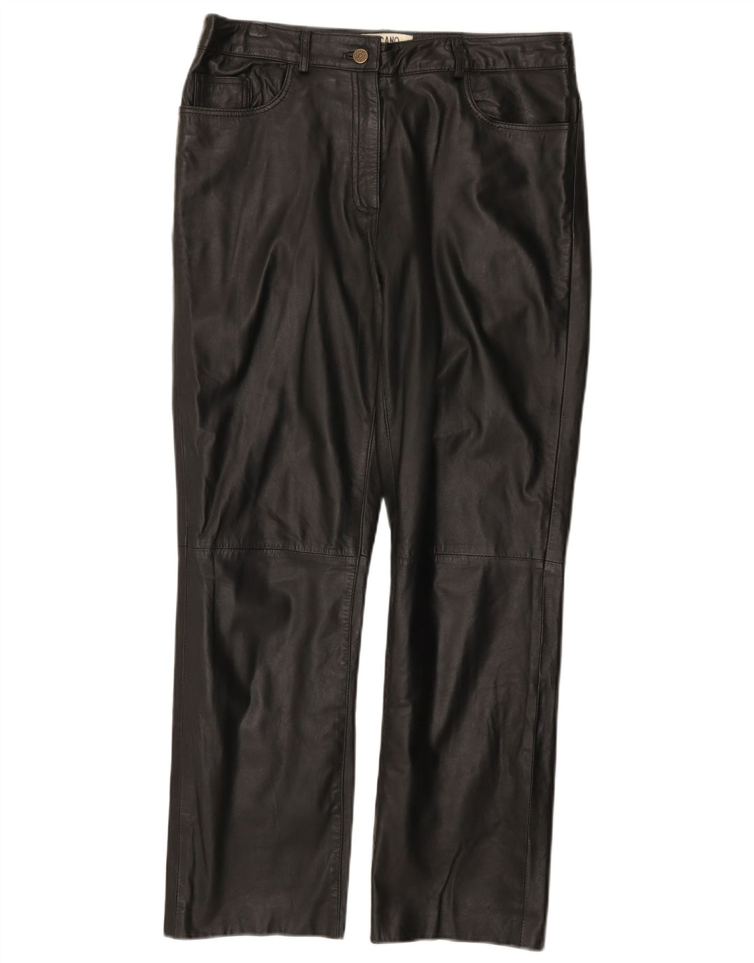 Gerade Lederhose für Damen von Ricano, W34, L30, schwarzes Leder