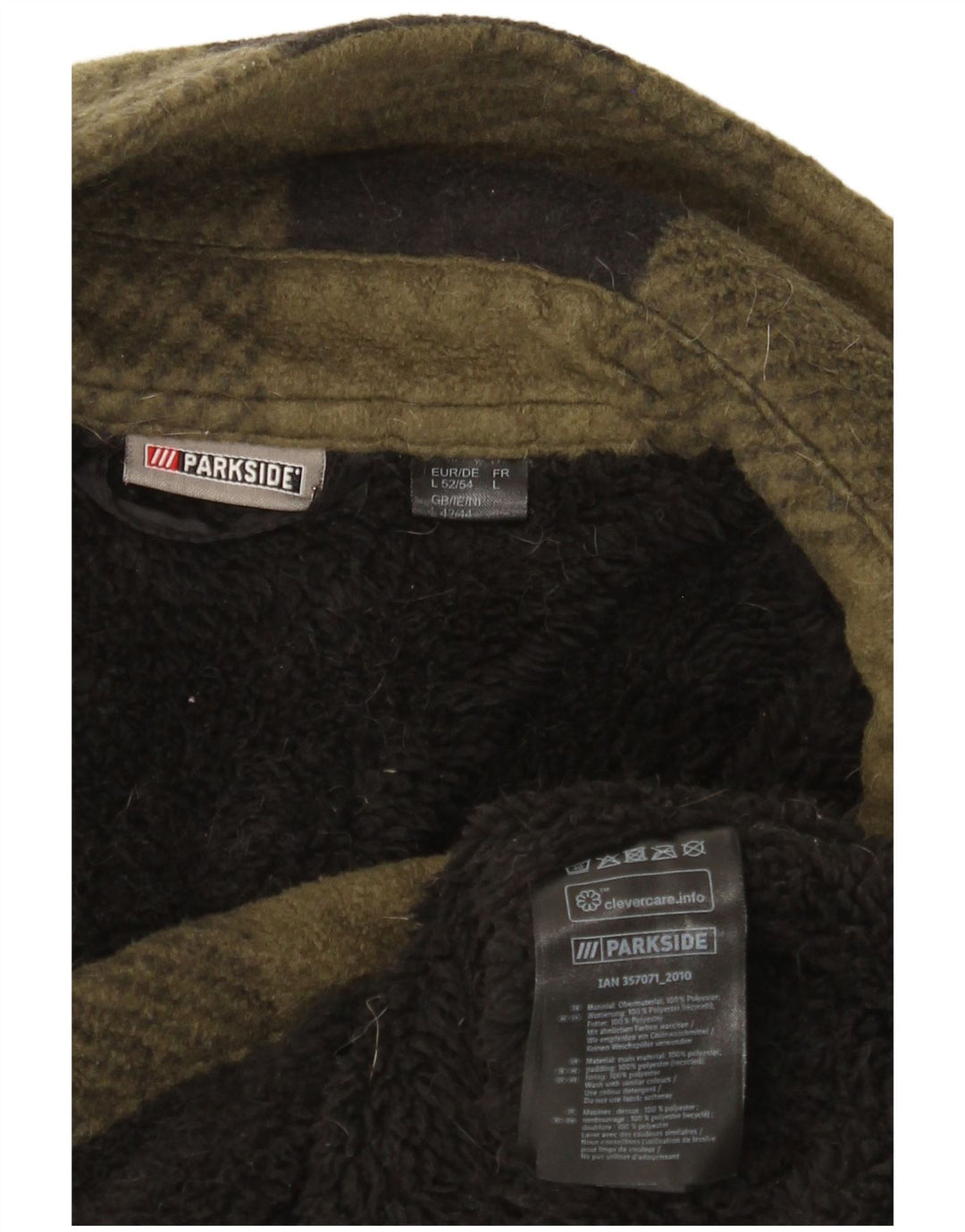 Parkside Herren Fleecejacke UK 40 Large Khaki Gingham Polyester