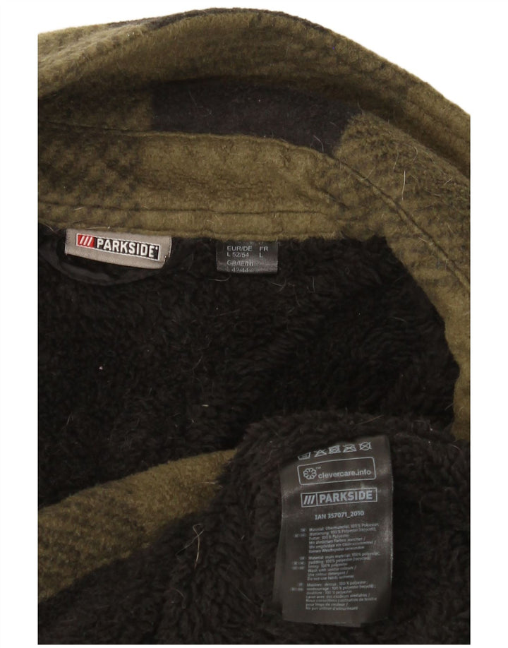 Parkside Herren Fleecejacke UK 40 Large Khaki Gingham Polyester