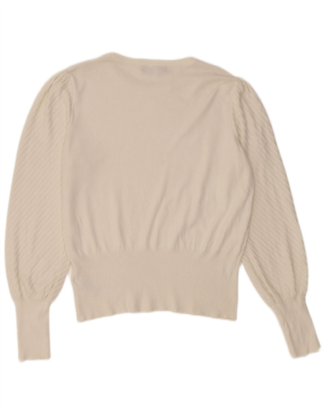 MARKS & SPENCER Womens Boat Neck Jumper Sweater UK 14 Medium White Viscose