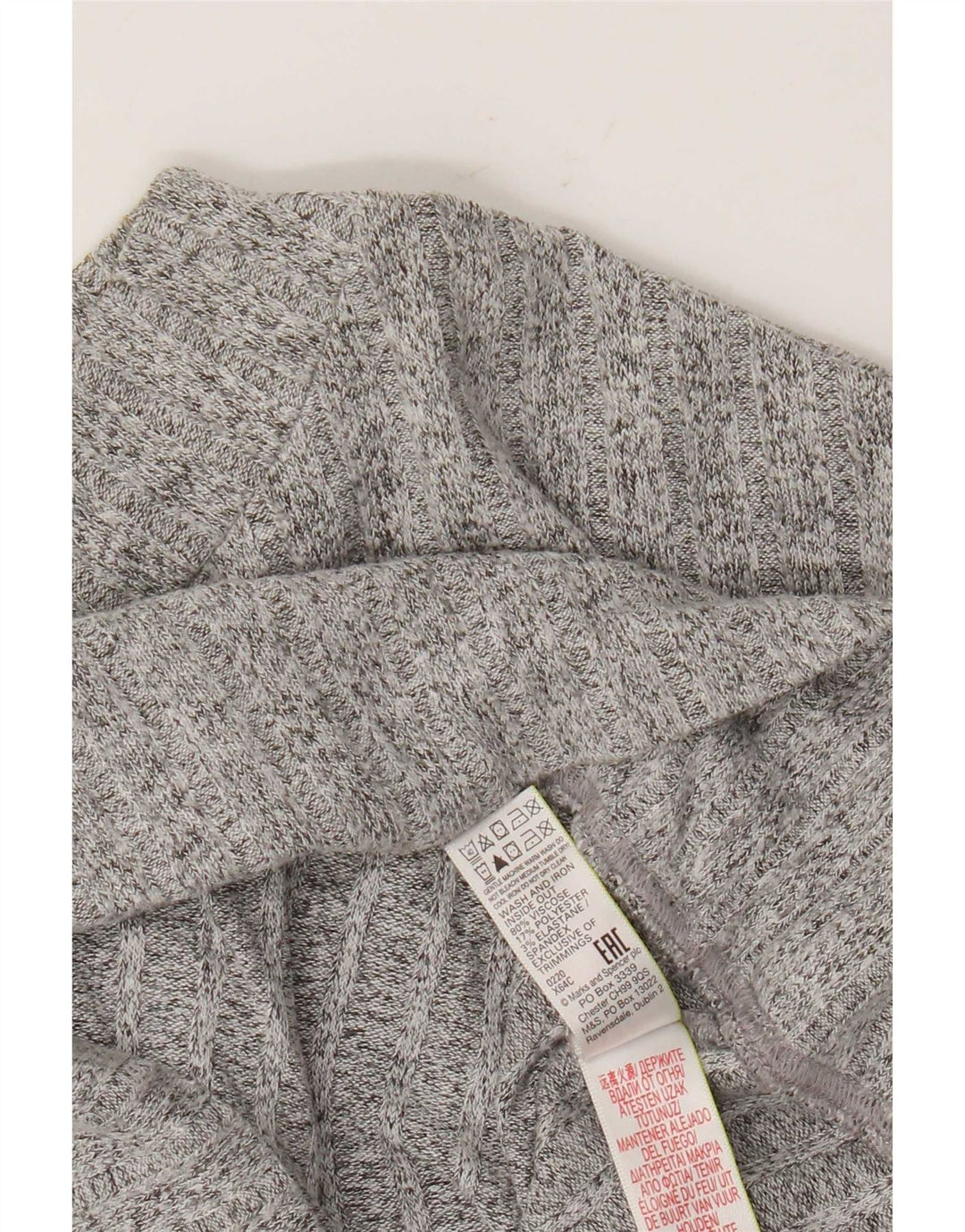 Marks & Spencer Damen-Pullover mit Rundhalsausschnitt, Gr. 10, Größe S, Grau meliert