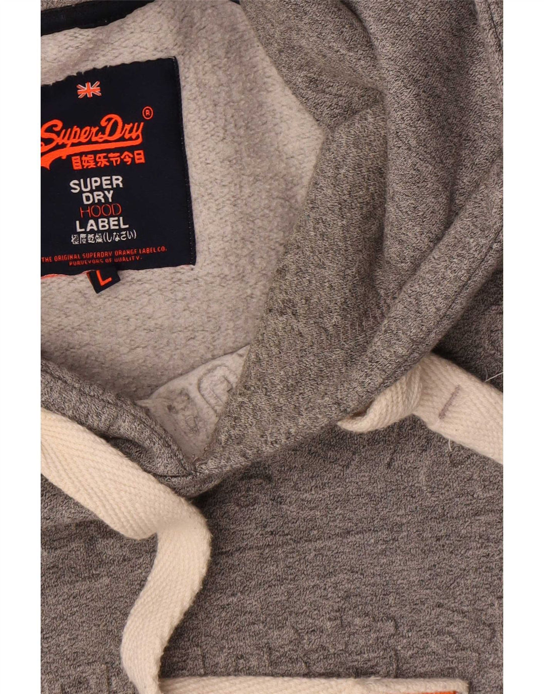 Superdry Herren-Kapuzenpullover mit Grafik, Größe L, Grau, Baumwolle