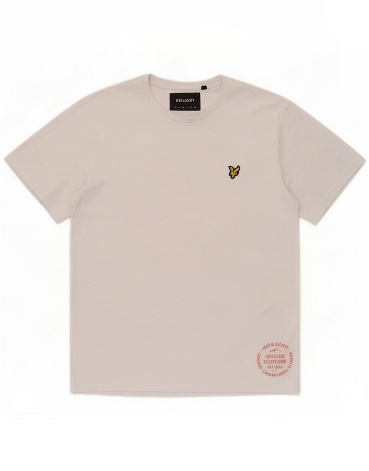 Lyle & Scott Herren Grafik T-Shirt Top Mittelweiße Baumwolle