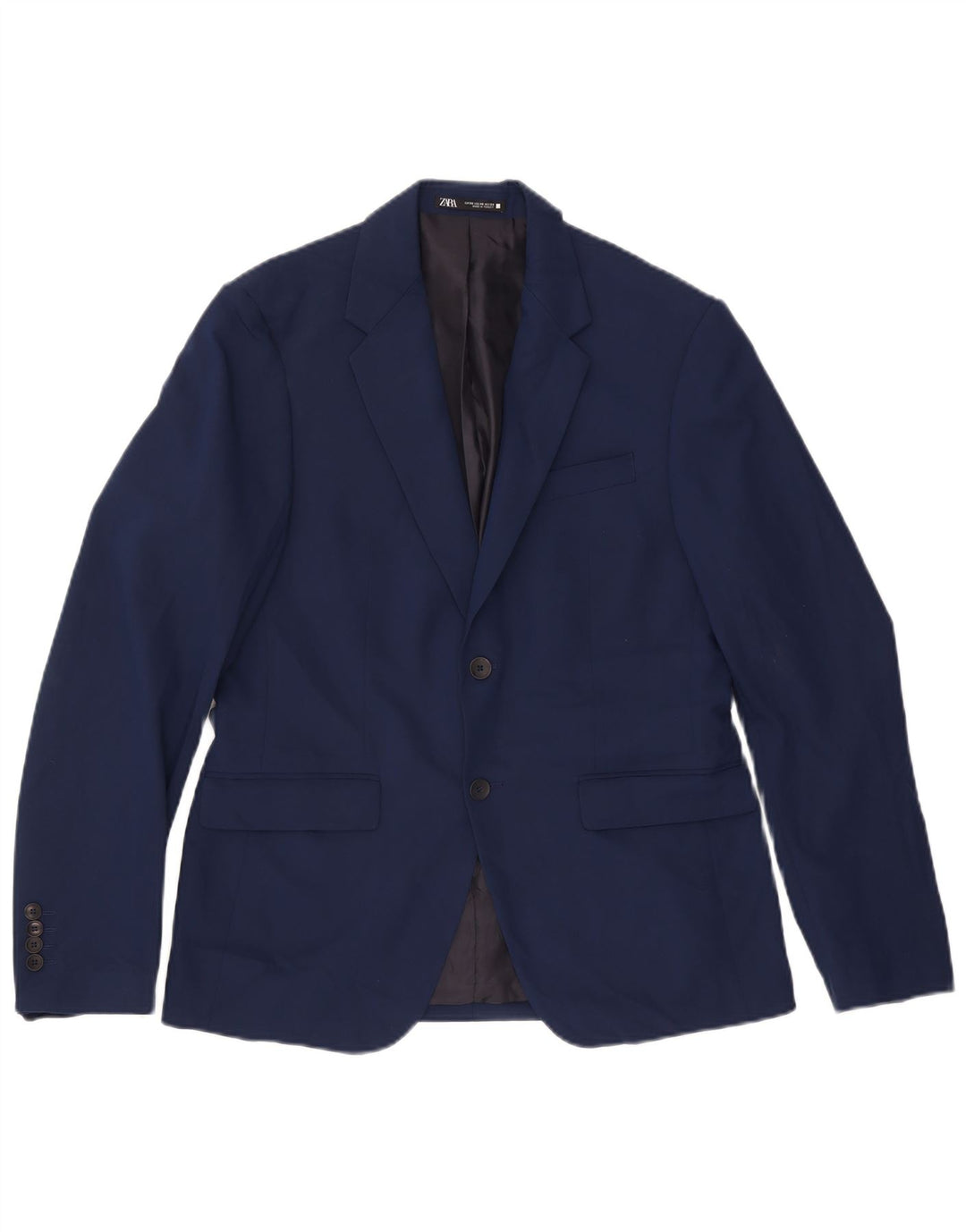 Zara Herren-Blazerjacke mit 2 Knöpfen, EU 50, mittelmarineblau, Polyester