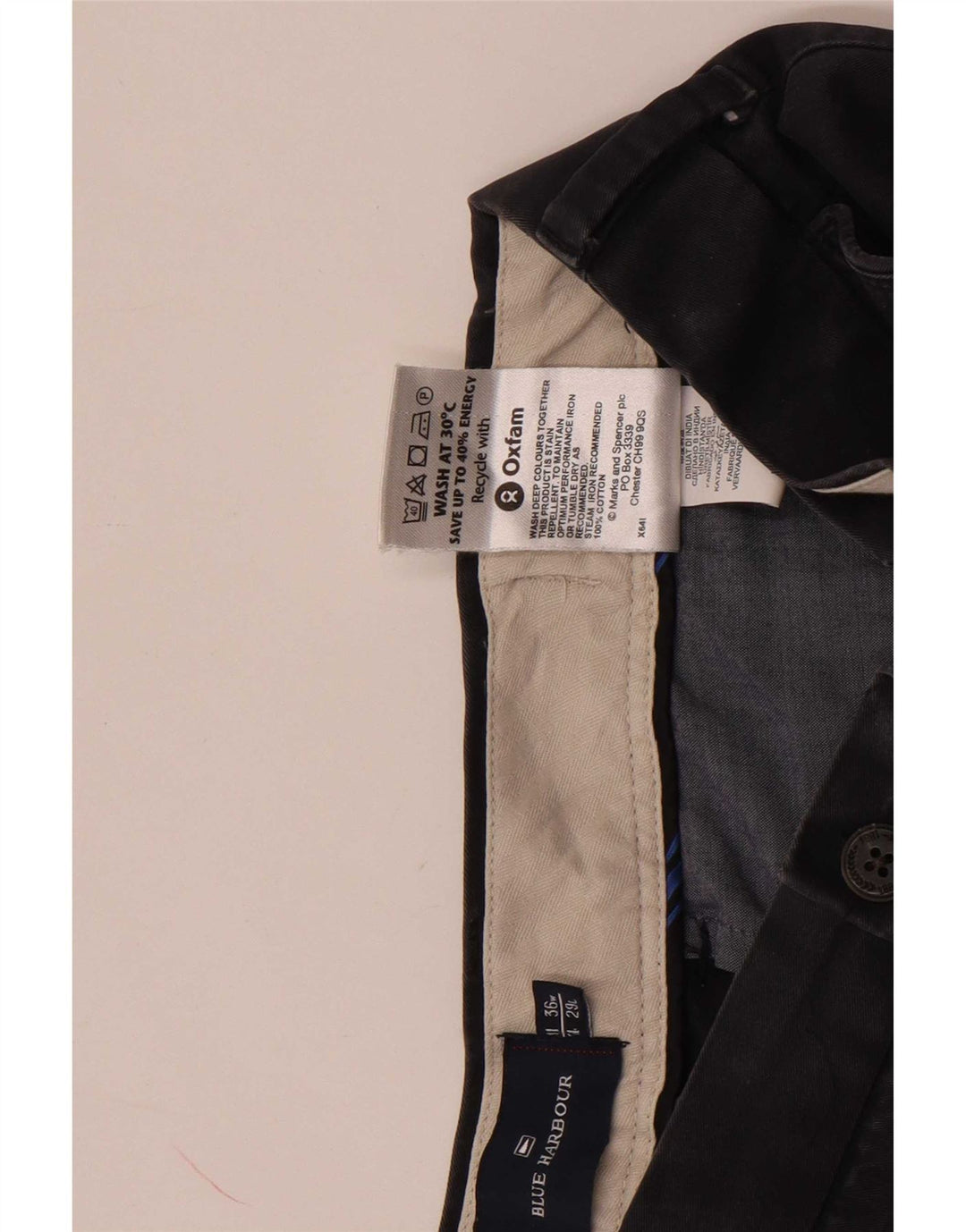 Marks & Spencer Herren Blue Harbour Gerade Chinohose W36 L29 Marineblau