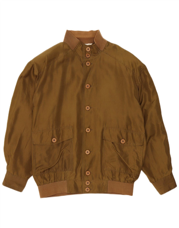 Coocoon Herren-Bomberjacke mit lockerer Passform, UK 36, Größe S, Khaki, Seide