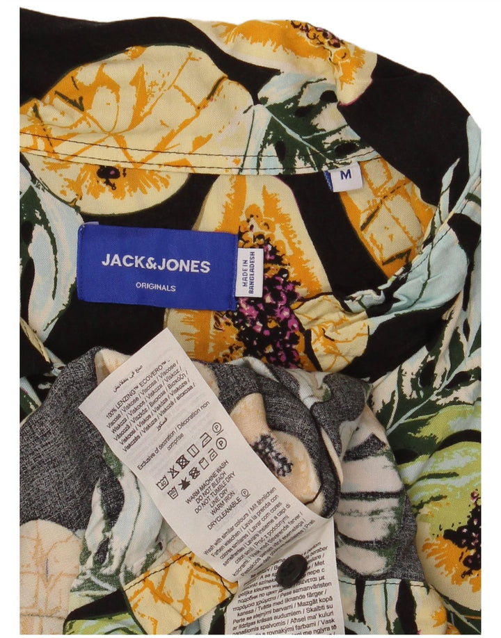 Jack & Jones Herren Kurzarmhemd Medium Black Floral Viscose