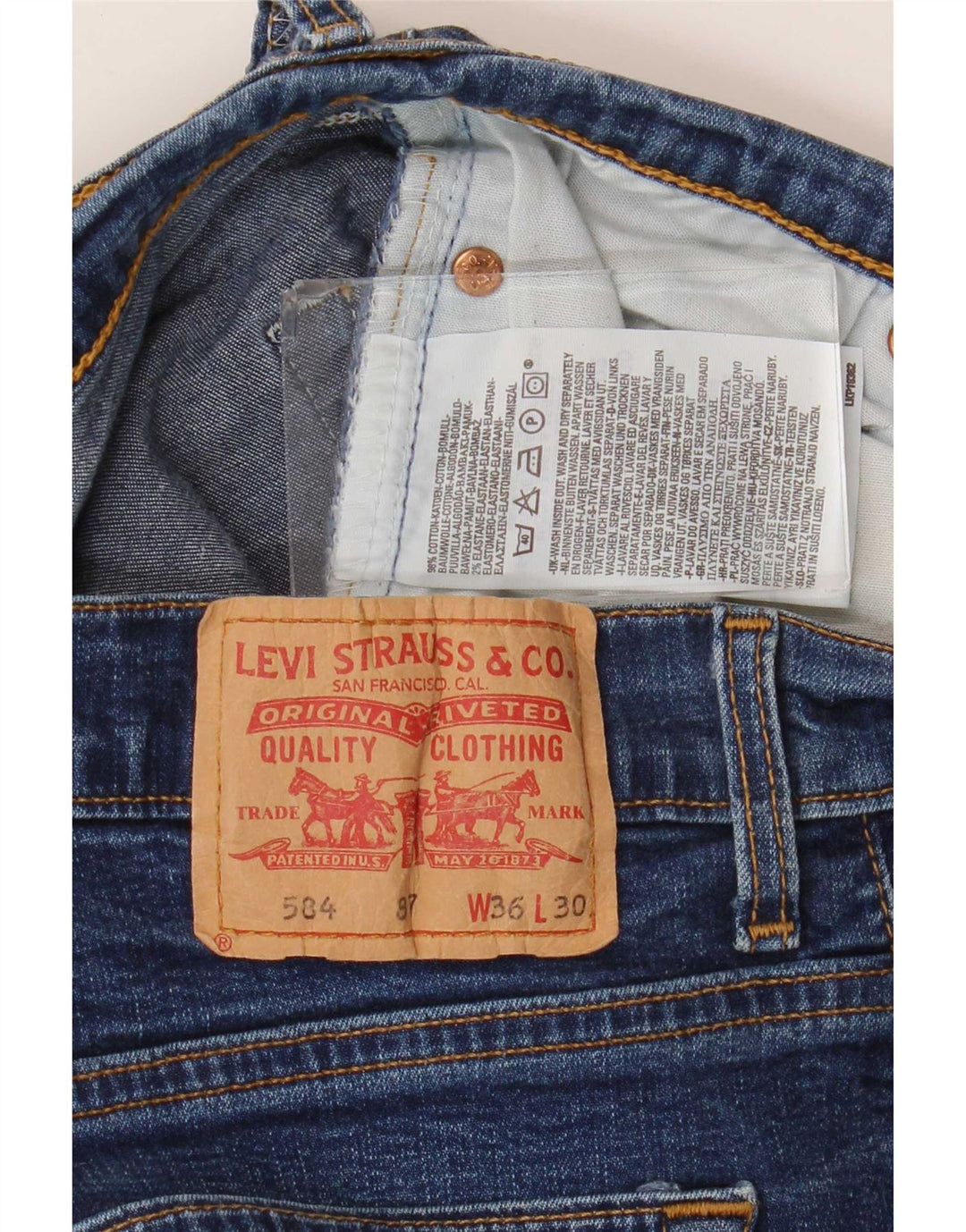 Levi's Damen 584 Bootcut Jeans W36 L30 Blaue Baumwolle