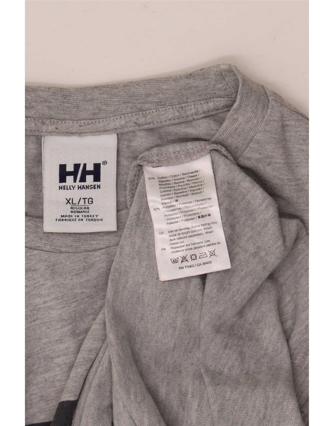 Helly Hansen Herren Grafik T-Shirt Top XL Grau Baumwolle