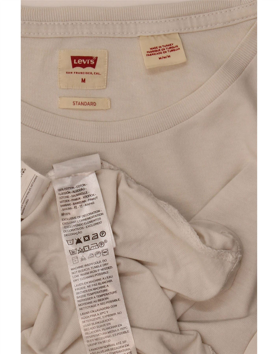 Levi's Herren-T-Shirt mit Standard-Passform, mittlere, cremefarbene Baumwolle