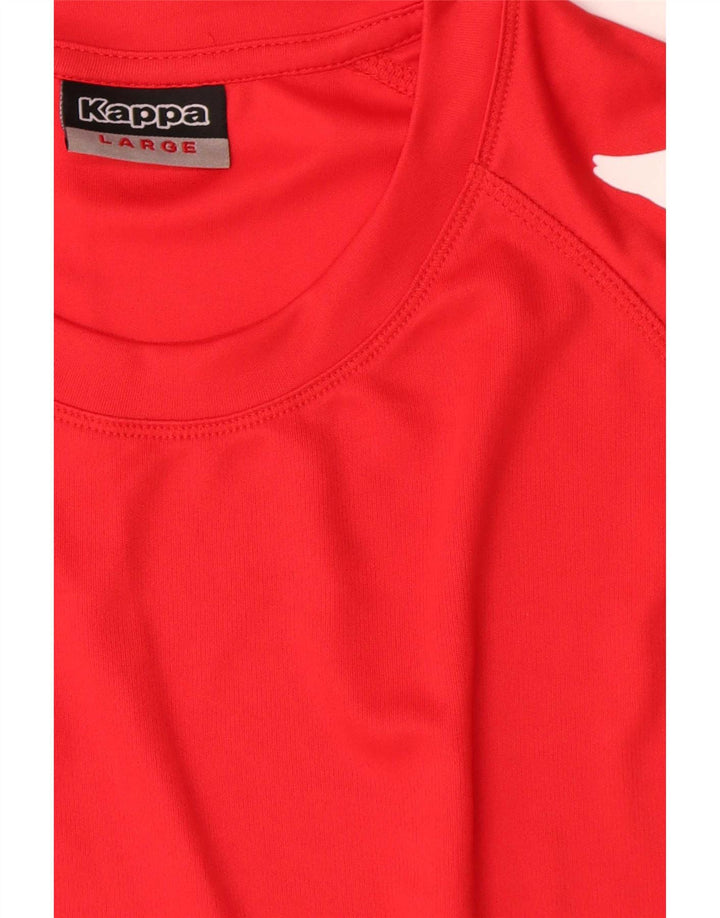 Kappa Herren Grafik-T-Shirt-Oberteil, großes rotes Polyester