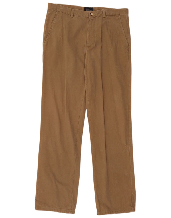 TRUSSARDI Herren gerade Chinohose IT 50 Large W34 L34 Beige Nadelstreifen