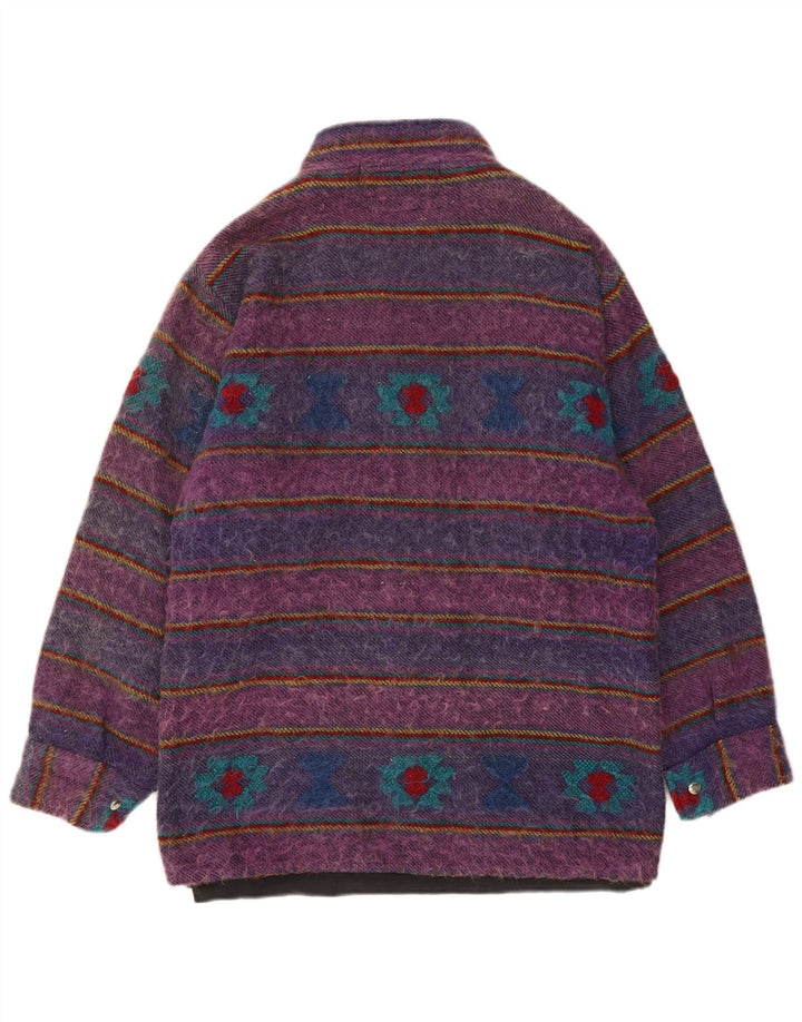 Vintage Herren Dufflecoat UK 40 Groß Lila gestreift