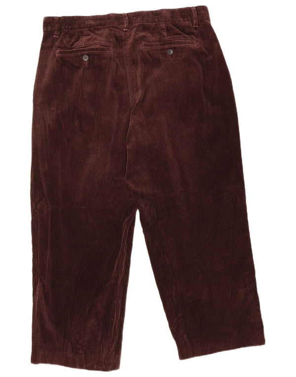 Eddie Bauer Mens Relaxed Fit Corduroy Trousers W35 L25 Brown Cotton