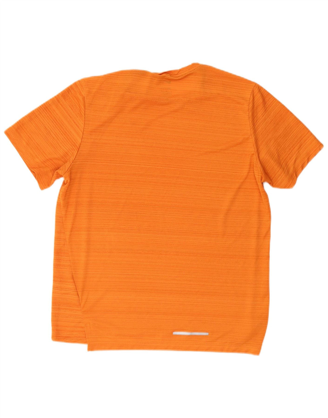NIKE Herren Dri Fit T-Shirt Top, großes orangefarbenes Nadelstreifen-Polyester