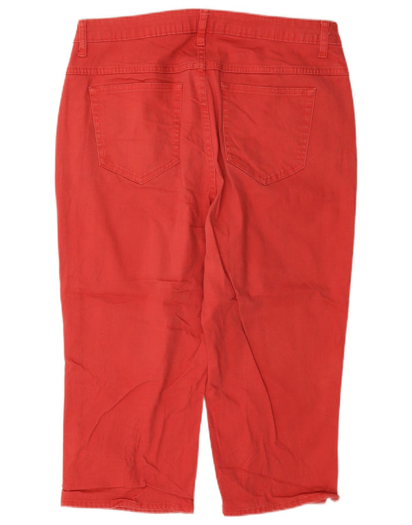 Lee Damen Riders Caprihose US 14 XL W34 L19 Rote Baumwolle
