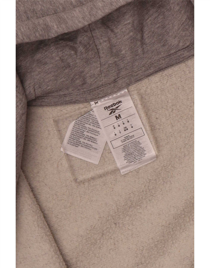 Reebok Herren-Kapuzenpullover mit Reißverschluss, mittelgraue Baumwolle