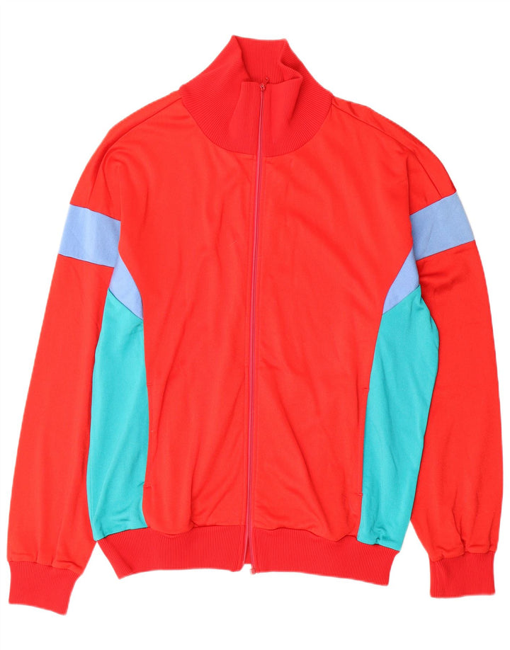 Vintage Herren Trainingsanzug Top Jacke IT 54 XL Rot Colourblock Cupro