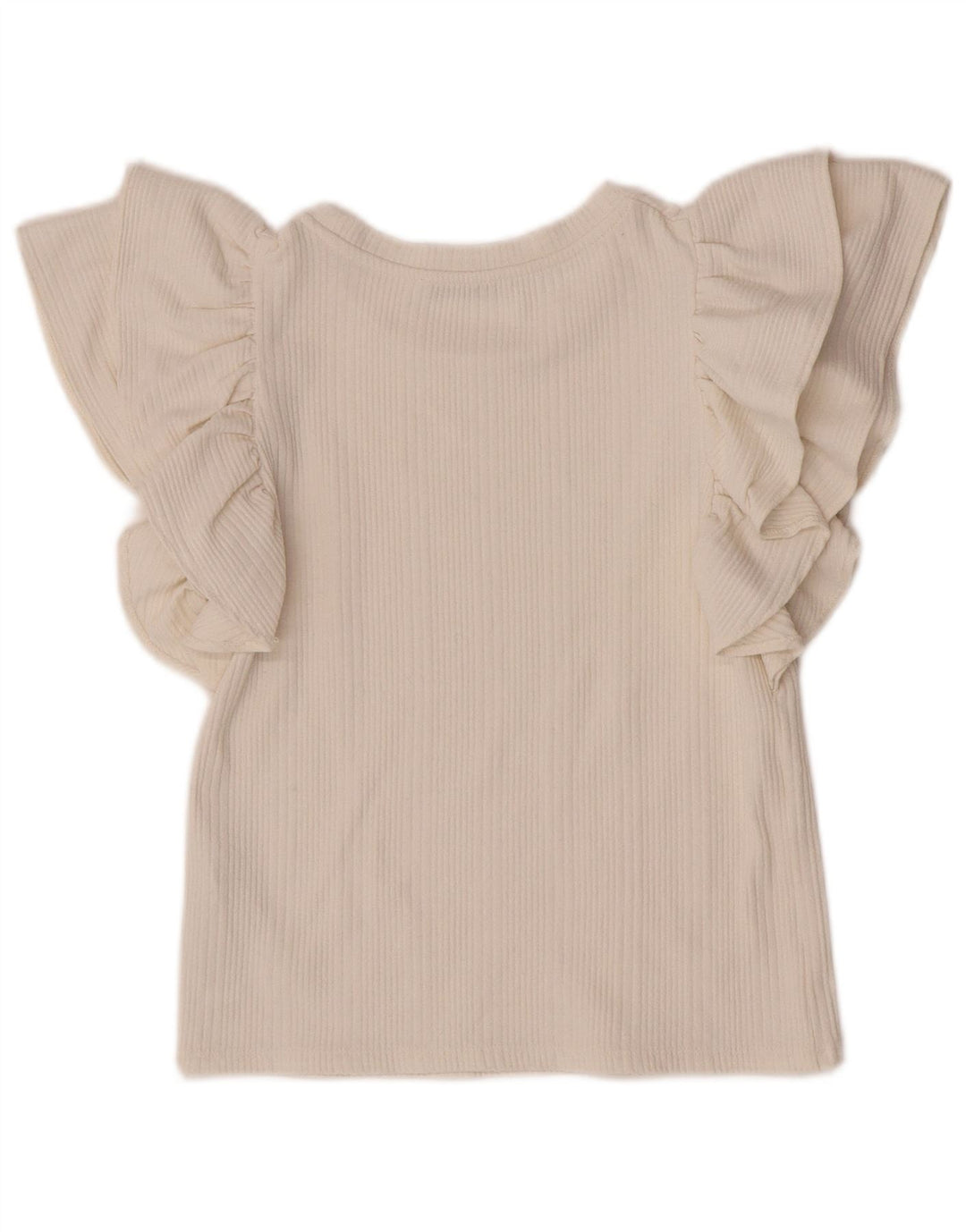 Zara Damen Crop Bluse Top UK 12 Mittelweißes Polyester