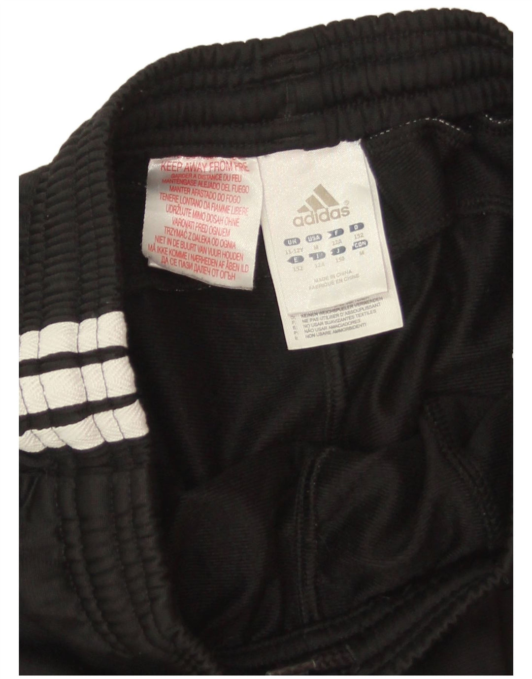Adidas Jungen-Trainingshose, Jogginghose, 11–12 Jahre, schwarzes Polyester
