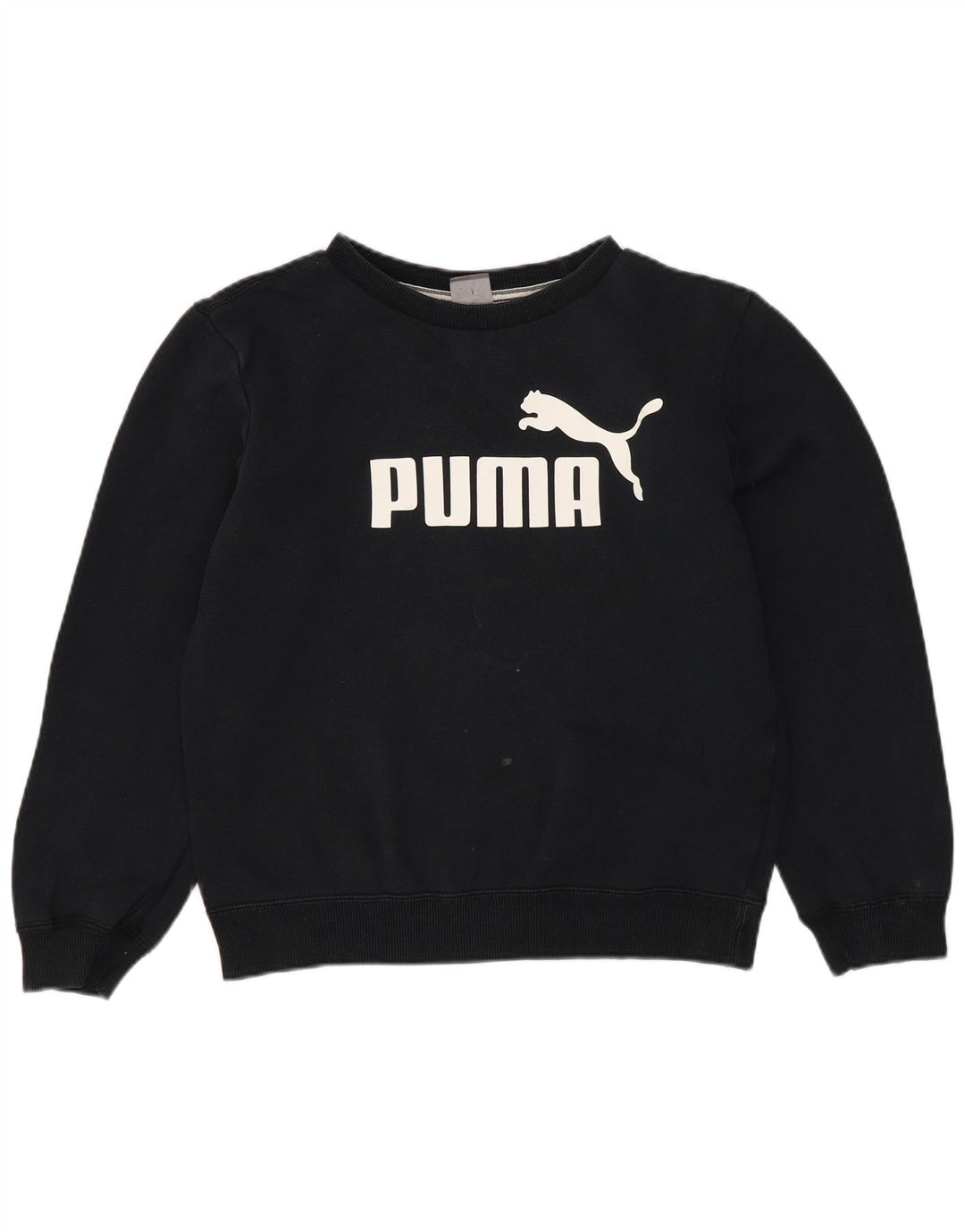 Puma Mädchen Crop Graphic Sweatshirt Pullover 11-12 Jahre Schwarzes Polyester