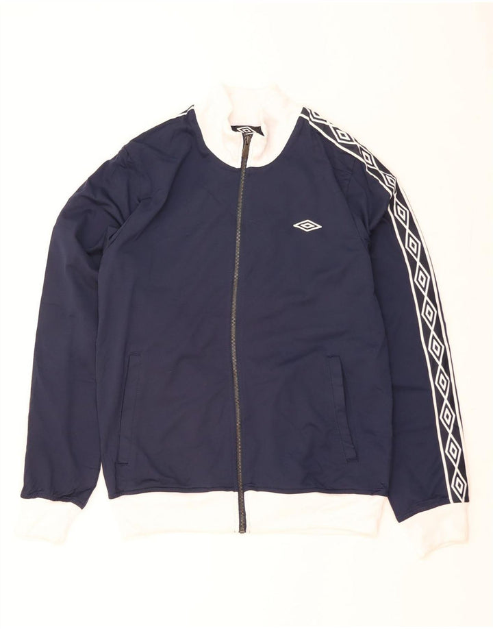 UMBRO Herren-Trainingsanzugoberteil mit Grafik, mittleres Marineblau, Farbblock