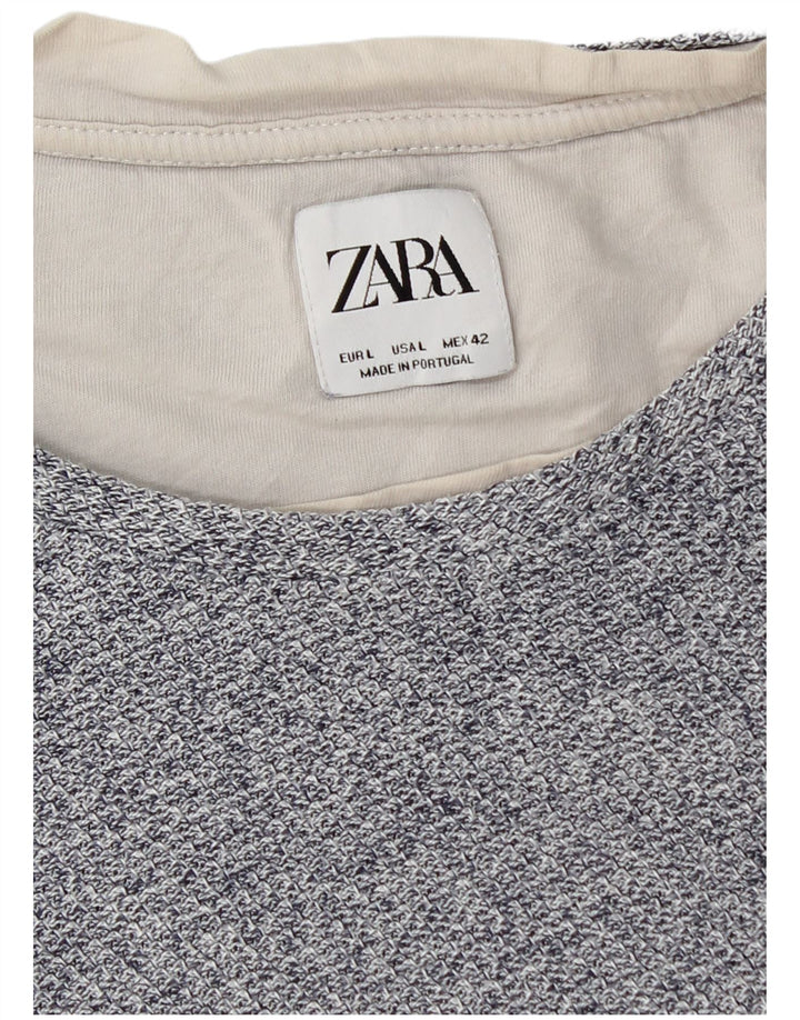 Zara Herren T-Shirt Top Large Blau