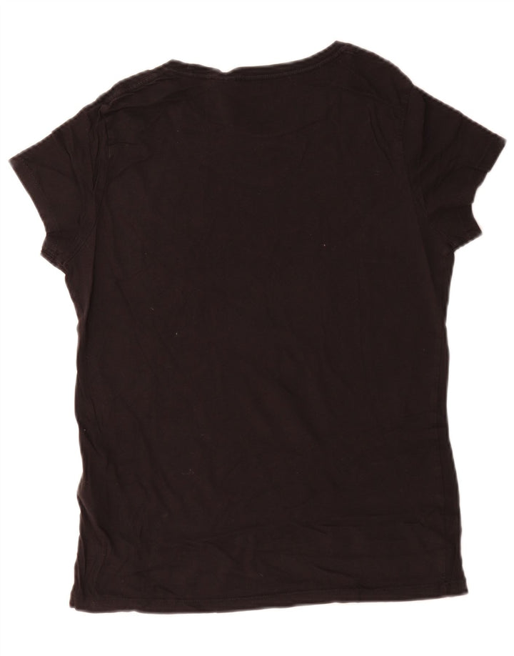 Levi's Womens Graphic T-Shirt Top UK 12 Mittelschwarze Baumwolle