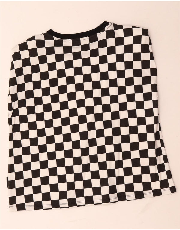 Karl Lagerfeld Damen Weste Top UK 18 XL Schwarze geometrische Baumwolle