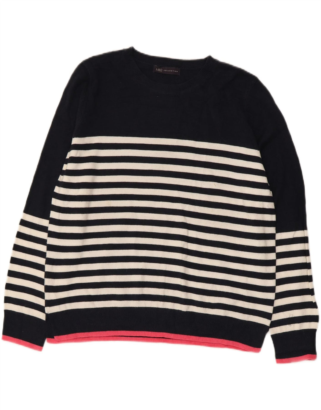 MARKS & SPENCER Womens Crew Neck Jumper Sweater UK 16 Large Navy Blue