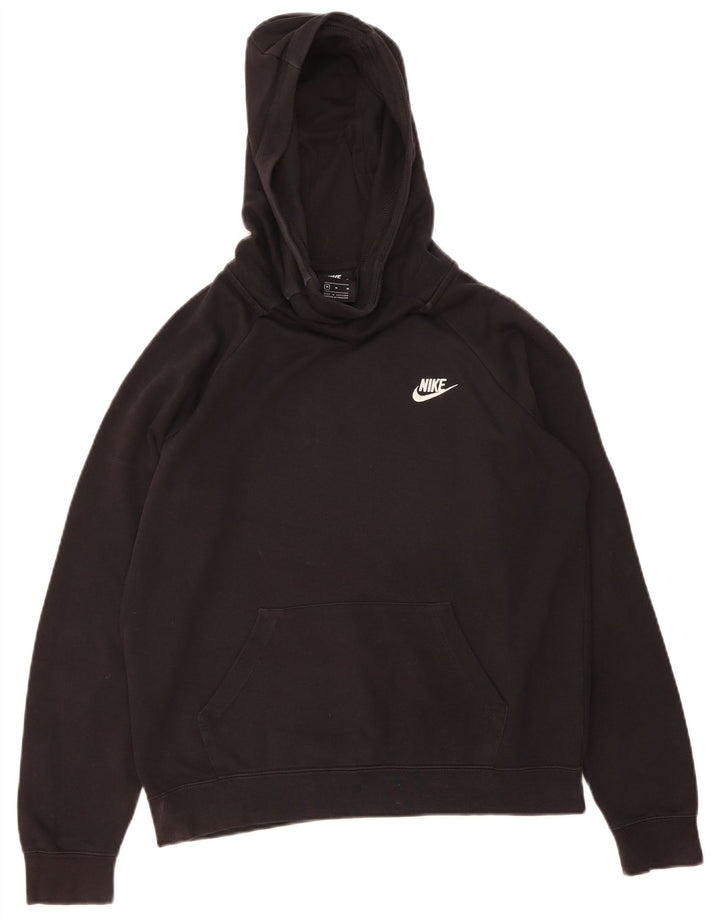 NIKE Womens Oversized Hoodie Jumper UK 14 Medium Black Cotton