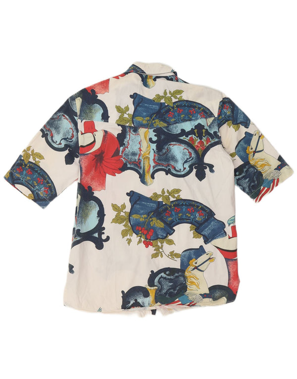 Otto Kern Damen UK 12 Medium White Floral Cotton