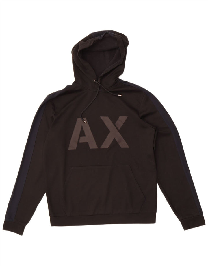 Armani Exchange Herren-Kapuzenpullover mit Grafik, mittelschwarz, Polyester