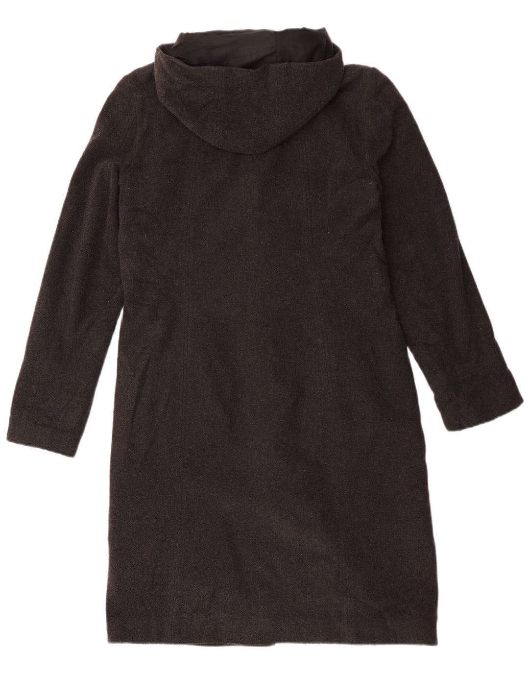Topshop Damen-Mantel mit Kapuze, UK 12, mittelgrau gesprenkelte Wolle