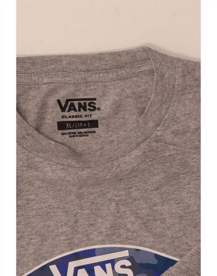 Vans Jungen-T-Shirt mit klassischer Passform und Grafik, 14–15 Jahre, XL, Grau meliert
