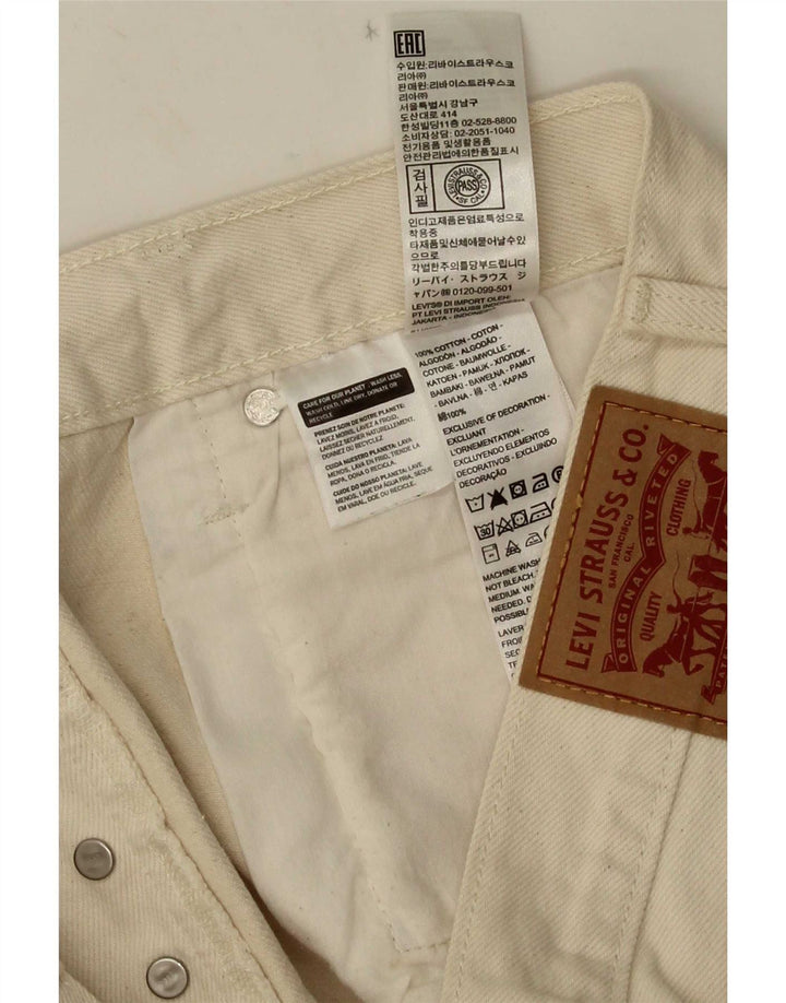Levi's Damen 501 High Rise Denim Shorts W31 Medium Off White Butterfly