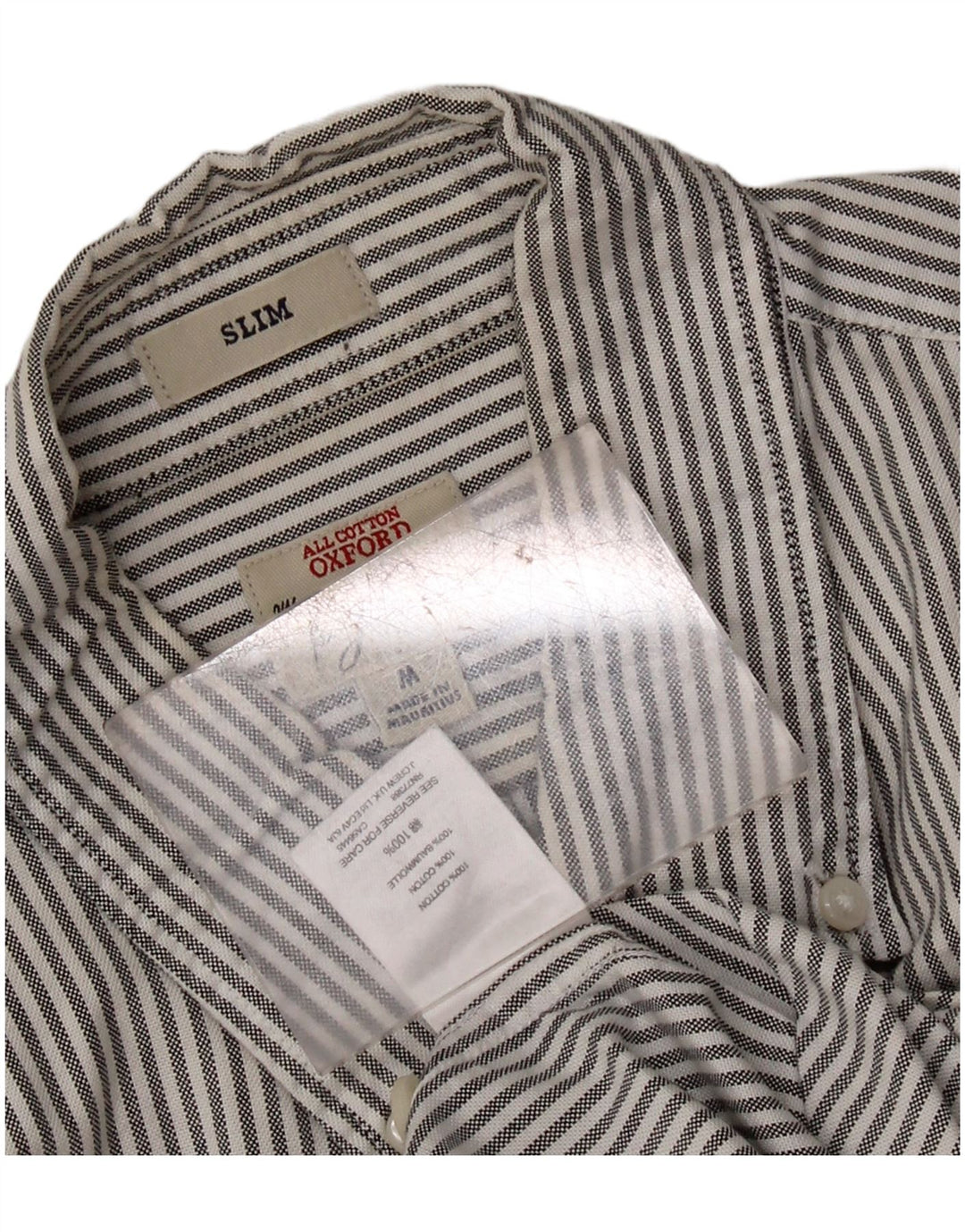 J. CREW Herren-Oxford-Slim-Fit-Hemd aus mittelgrauer Nadelstreifen-Baumwolle