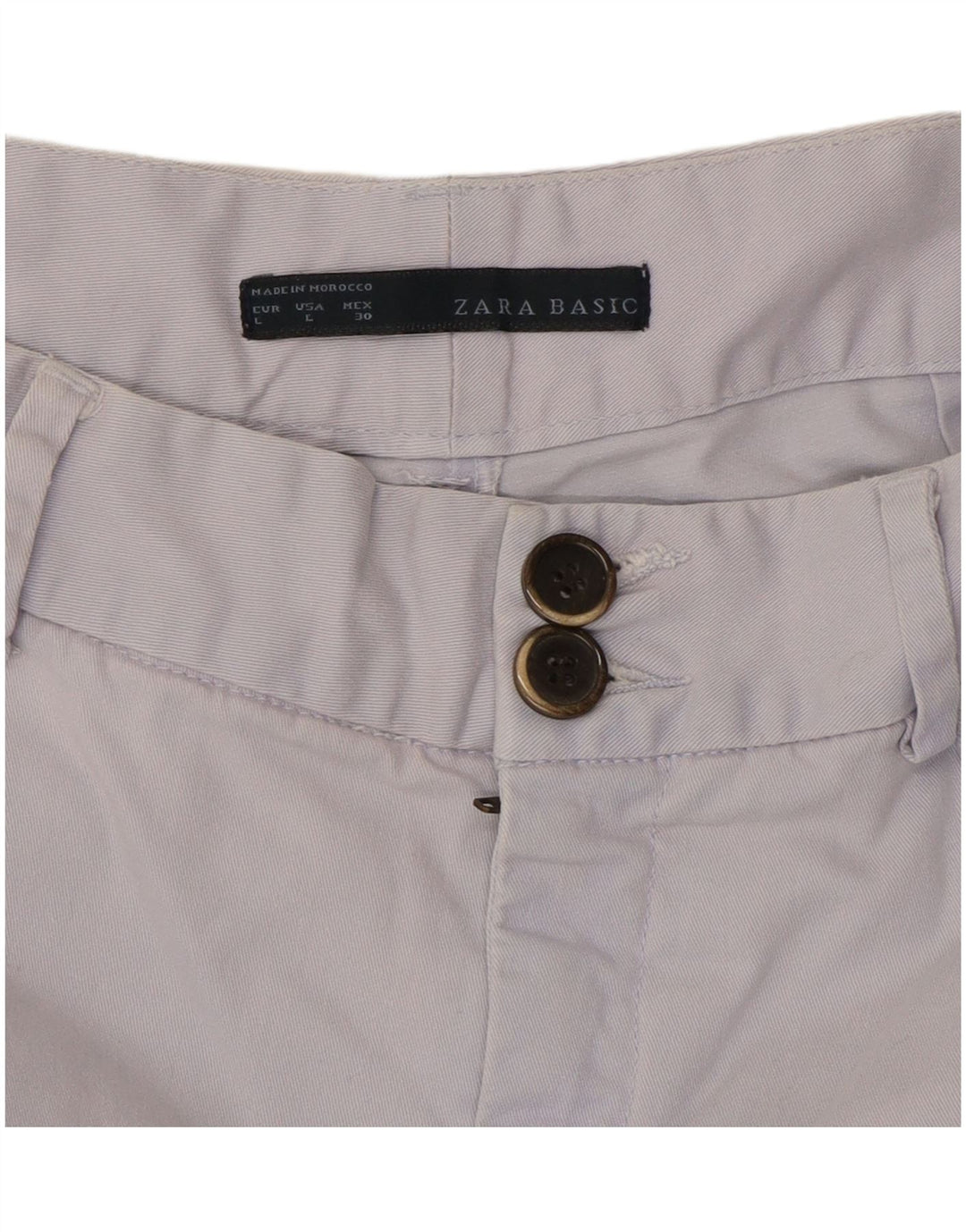 Zara Damen Chino-Shorts, Größe L, W30, Blau