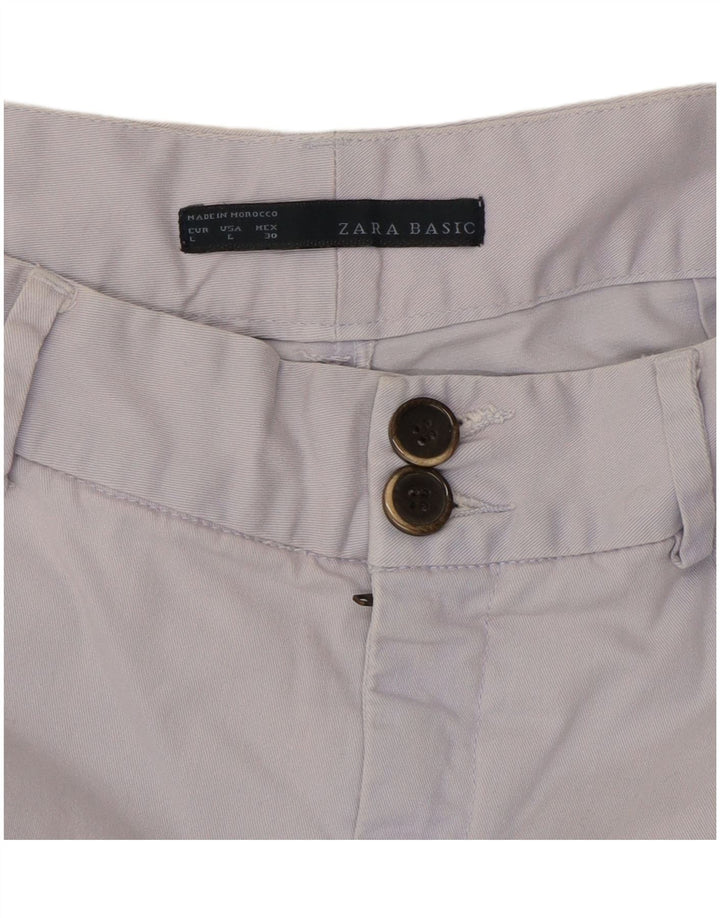 Zara Damen Chino-Shorts, Größe L, W30, Blau