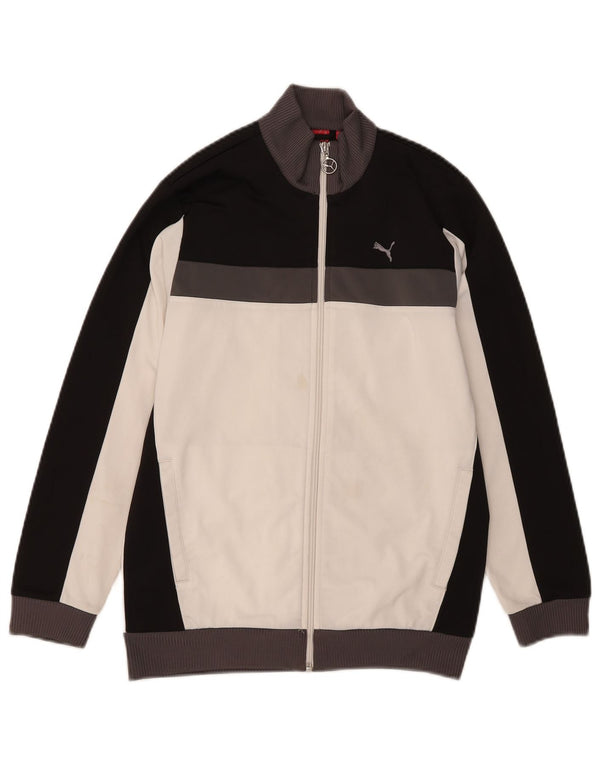Puma Jungen-Trainingsanzug-Top-Jacke, 11–12 Jahre, weißes Farbblockdesign