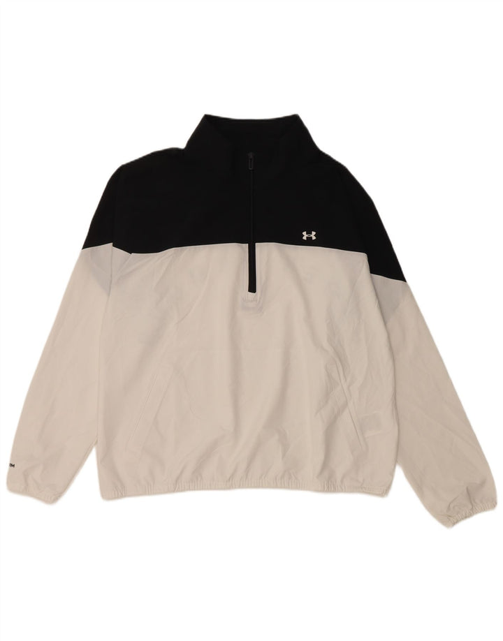 UNDER ARMOUR Damen Pullover-Trainingsanzug-Oberteil, UK 16, Größe L, Weiß, Farbblock