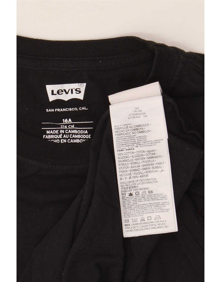 Levi's Jungen-Top, langärmelig, 15–16 Jahre, schwarze Baumwolle