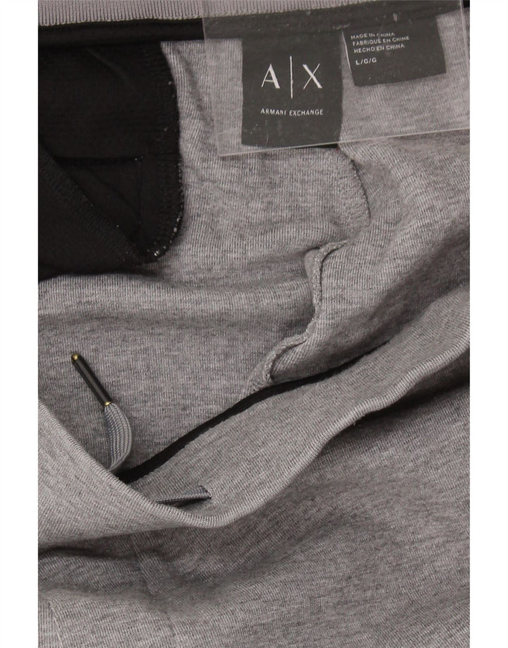 ARMANI EXCHANGE Mens Graphic Tracksuit Trousers Large  Grey Colourblock Vintage Armani Exchange and Second-Hand Armani Exchange from Messina Hembry 