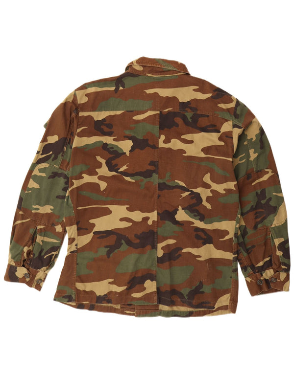 VINTAGE Herren Militärjacke IT 56 3XL Khaki Camouflage Baumwolle