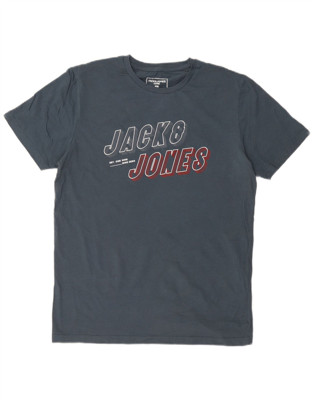 JACK & JONES Herren-T-Shirt mit Grafik, mittlere marineblaue Baumwolle