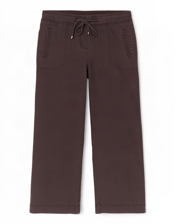 Marks & Spencer Damen-Hose mit weitem Bein, kurz geschnitten, UK 12, M, W30, L24, Schwarz