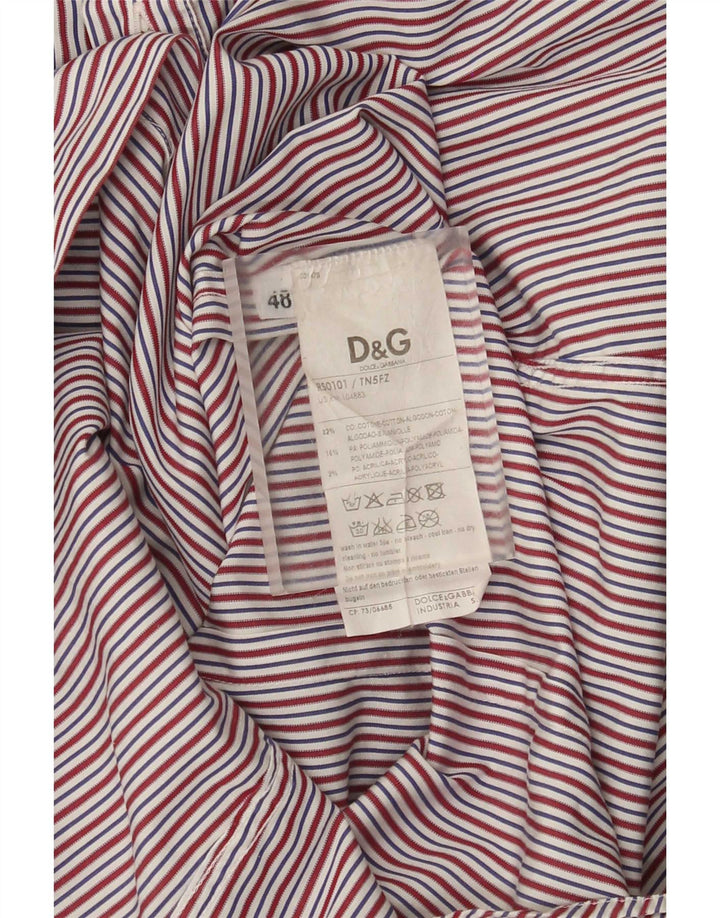 Dolce & Gabbana Herrenhemd IT 48 Medium Mehrfarbig gestreift aus Baumwolle